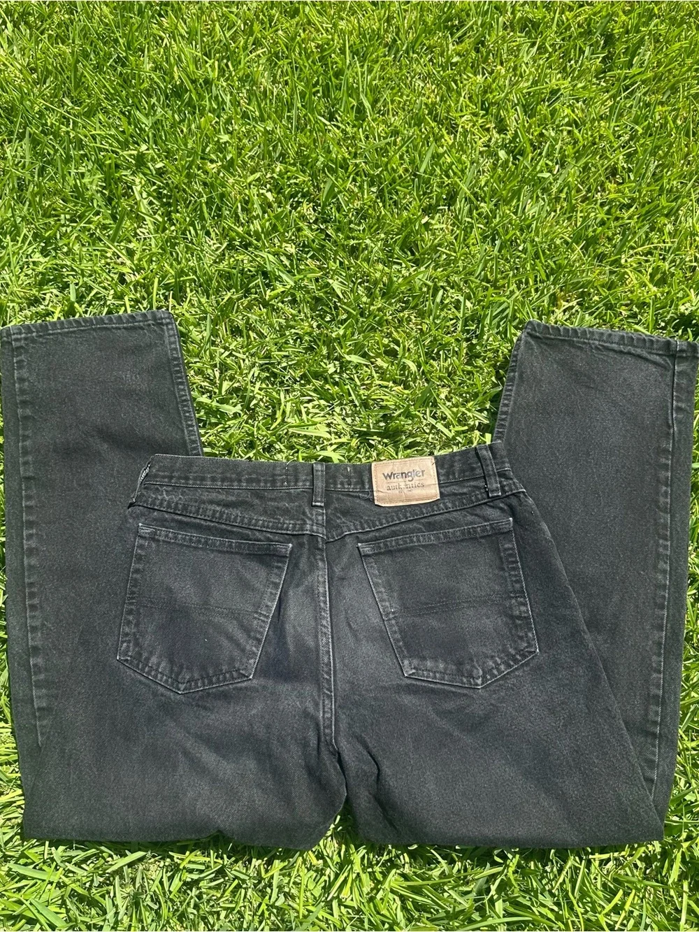 Vintage Wrangler Men's Black Straight Jeans Clean Classic Denim Size 33x30